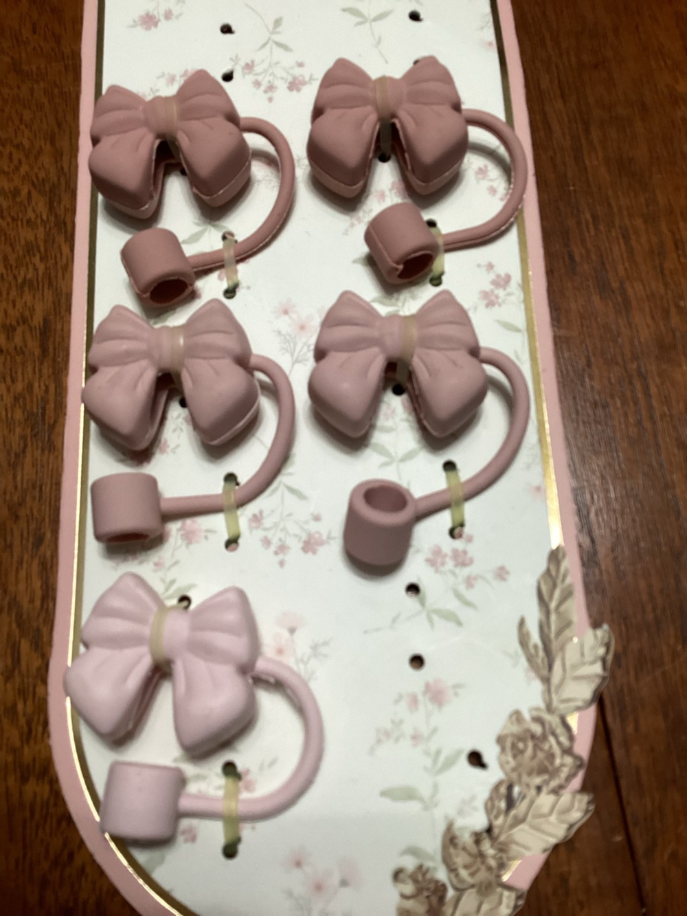 CWC Pink Bow Straw Covers - Picture 2 of 2